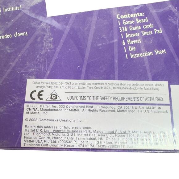 Balderdash The Classic Bluffing Game Mattel 2003 Edition NEW SEALED - Picture 3 of 3